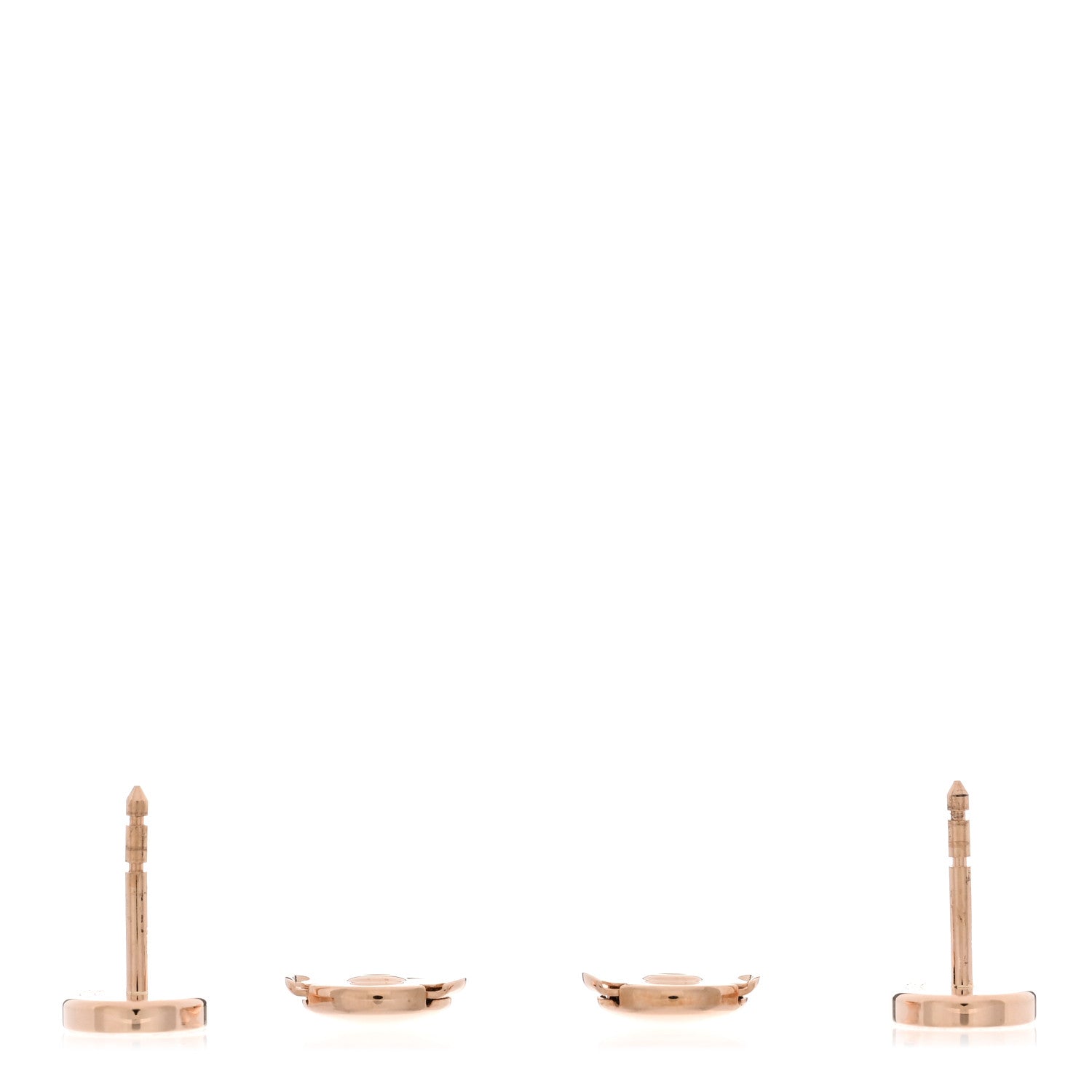 Hermes 18K Rose Gold Diamond Chaine d'Ancre Contour Stud Earrings 3 of 5