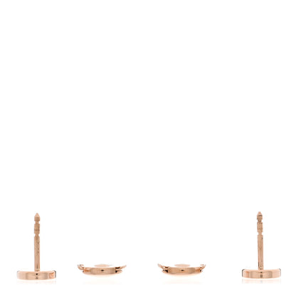 Hermes 18K Rose Gold Diamond Chaine d'Ancre Contour Stud Earrings 3 of 5