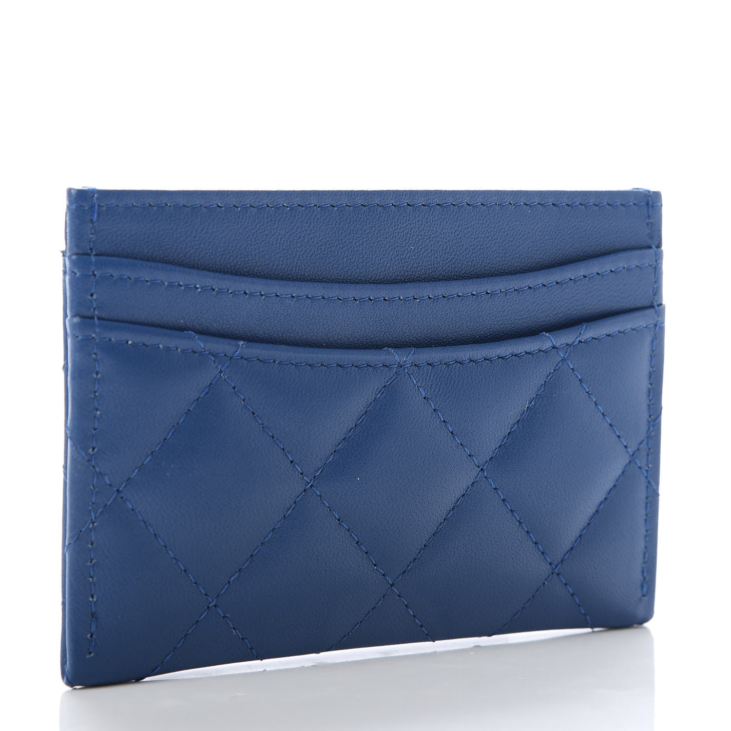 Chanel Lambskin Quilted Card Holder Blue Pink 3 of 10