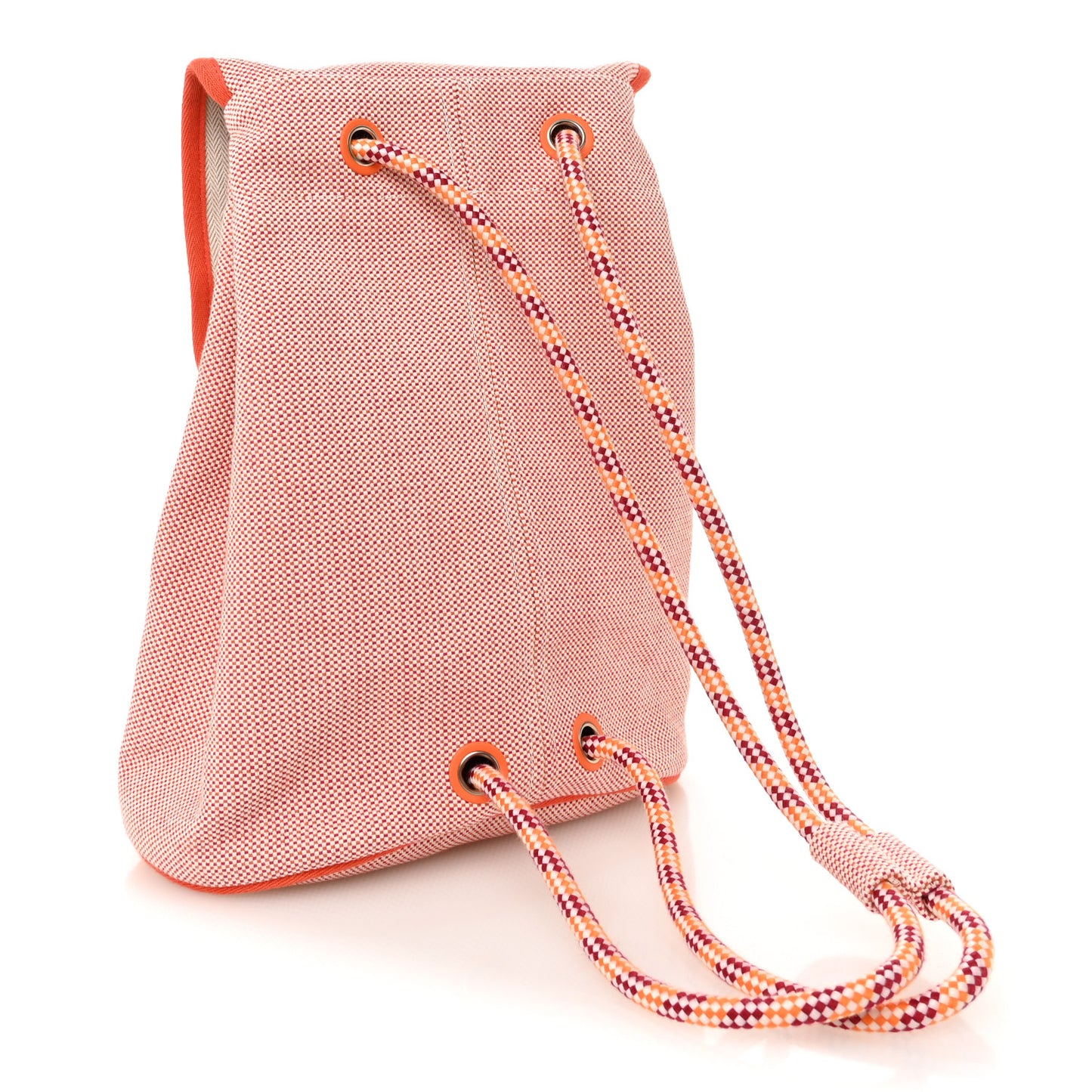 H Canvas Embroidered Les Cabanes Backpack Orange Framboise