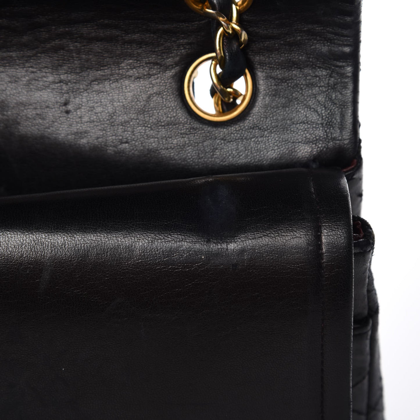 Lambskin Quilted Medium Double Flap Black