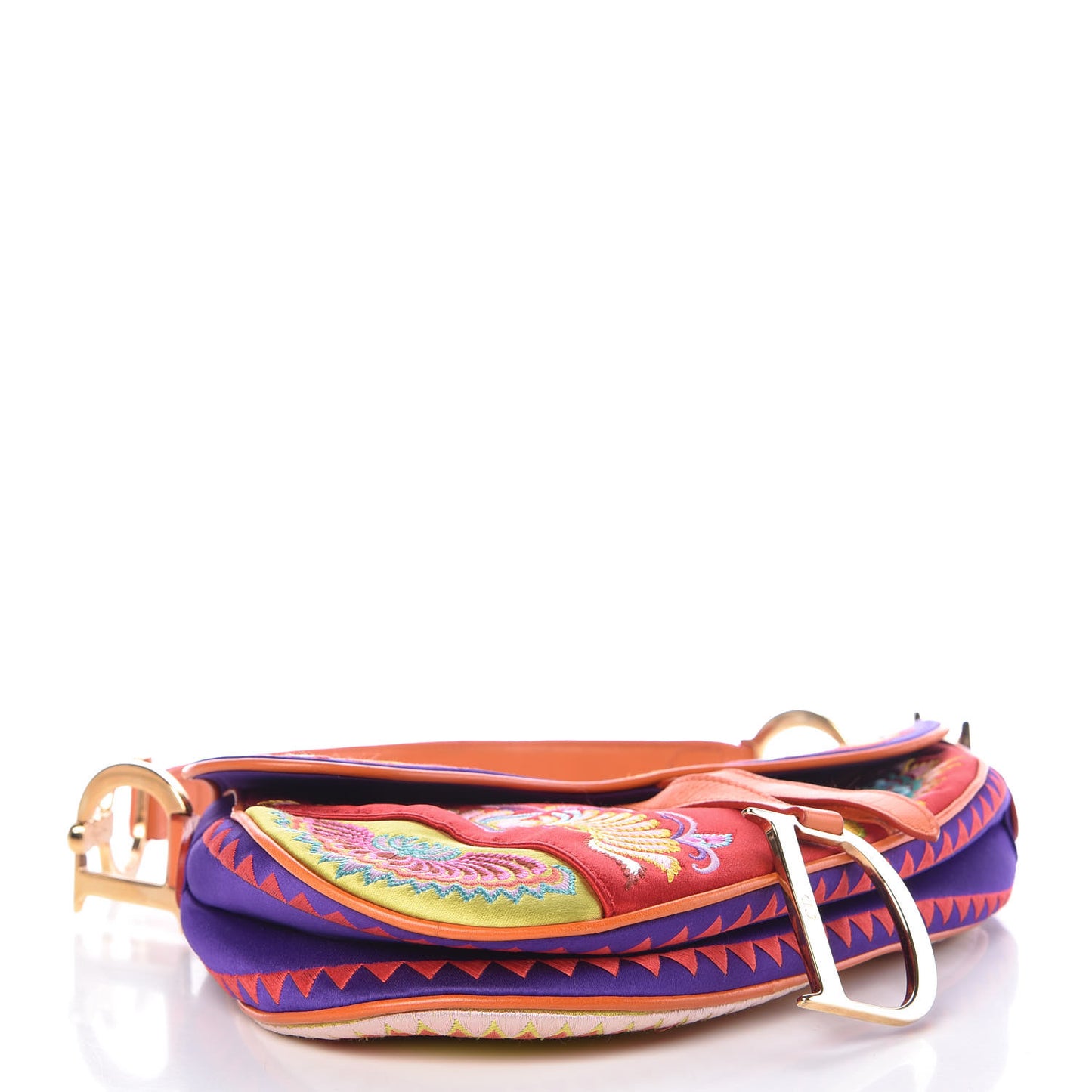 Silk Embroidered Saddle Bag Multicolor