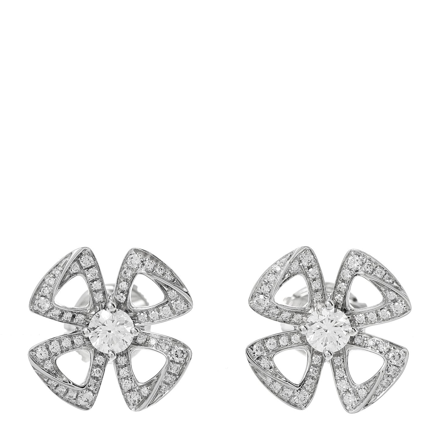 18K White Gold Diamond Fiorever Earrings