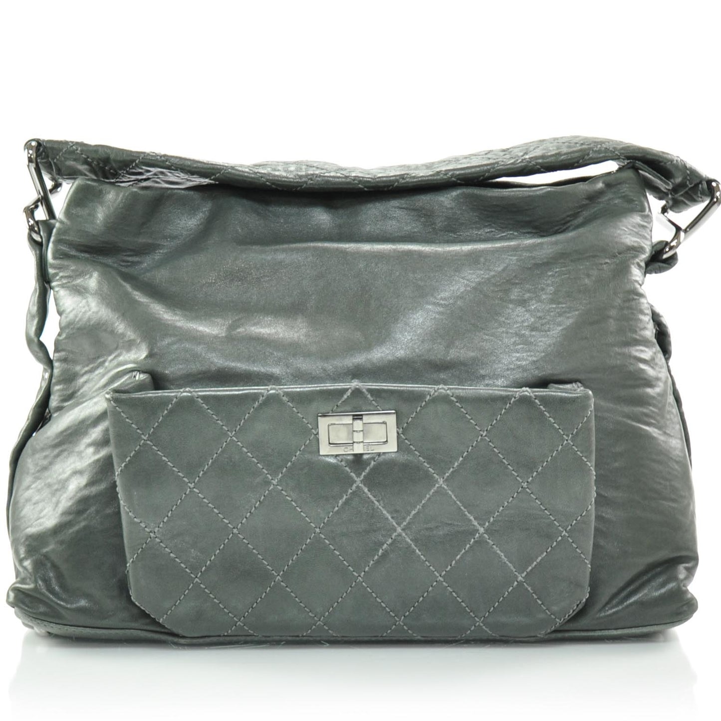 Quilted Lambskin 8 Knots Hobo Grey