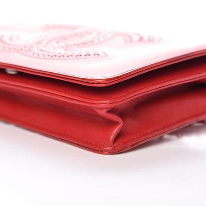 Chanel Patent Strass Wallet On Chain WOC Red 10 of 10
