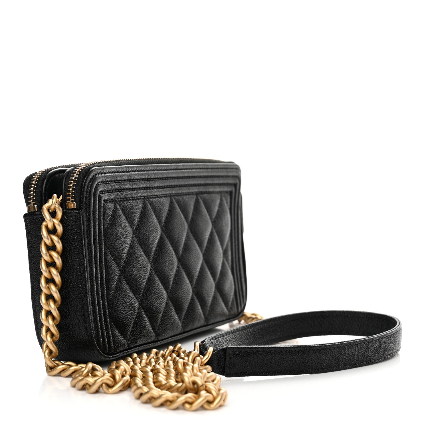Chanel Caviar Quilted Small Boy Clutch With Chain Black 3 of 13
