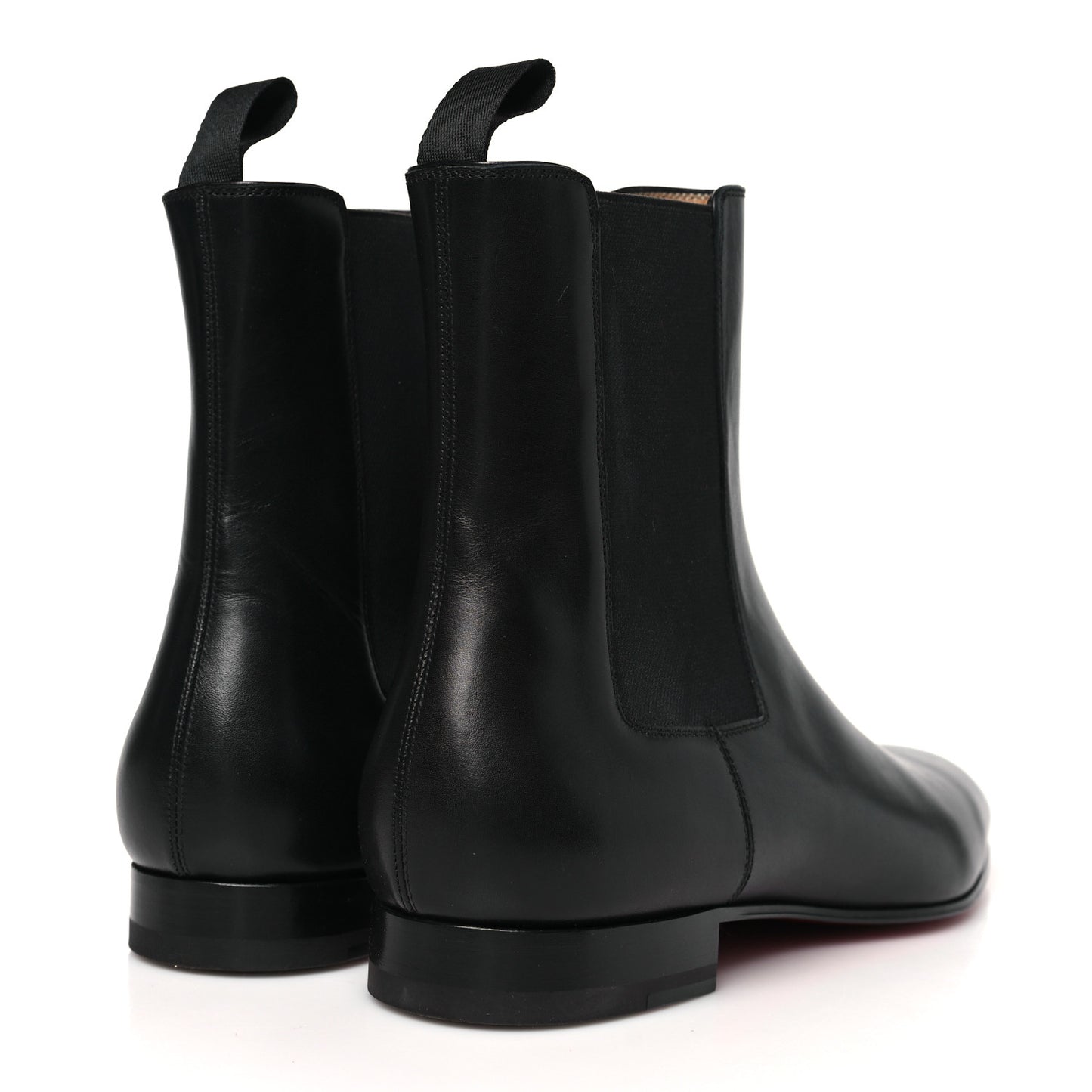 Calfskin Mens Roadie Flat Chelsea Boots 42.5 Black