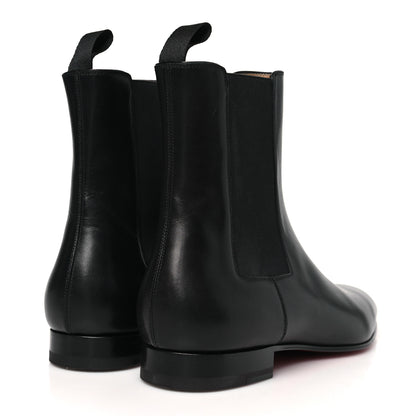 Christian Louboutin Calfskin Mens Roadie Flat Chelsea Boots 42.5 Black 5 of 9