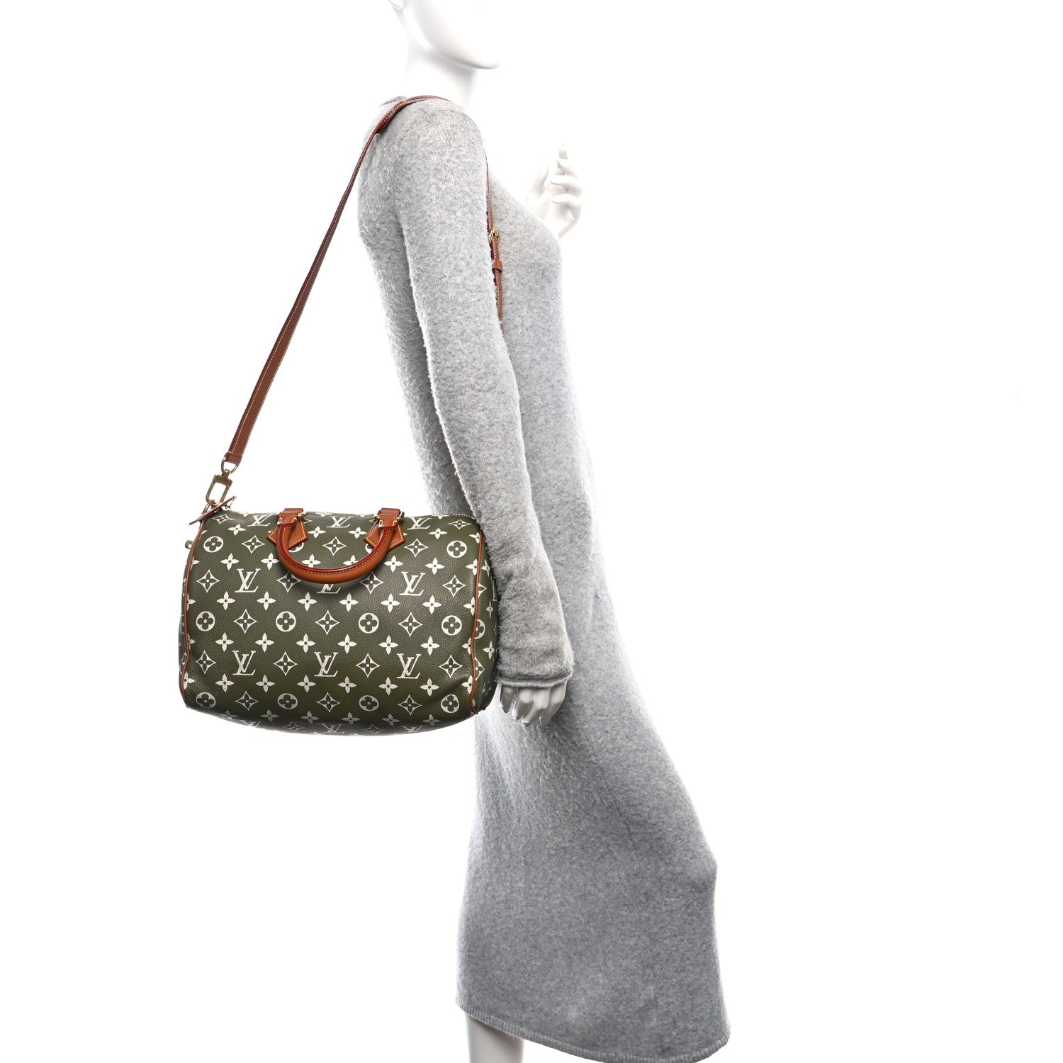 Louis Vuitton Calfskin Monogram Speedy P9 Bandouliere 30 Green