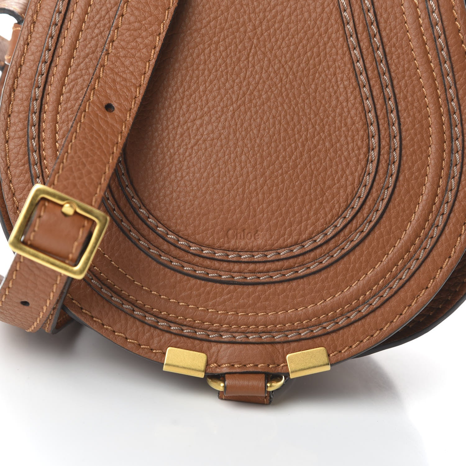 Chloe Calfskin Mini Marcie Round Crossbody Bag Tan 9 of 9