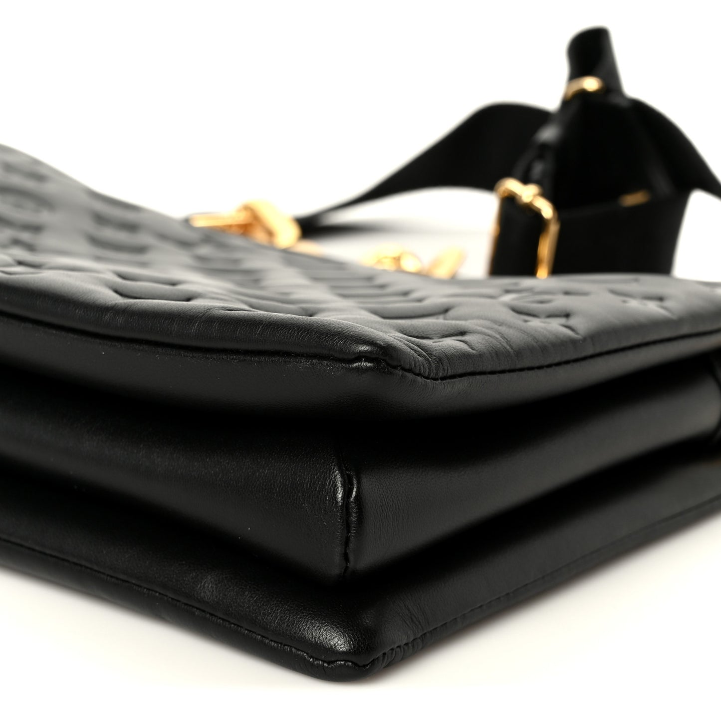 Lambskin Embossed Monogram Coussin MM Black