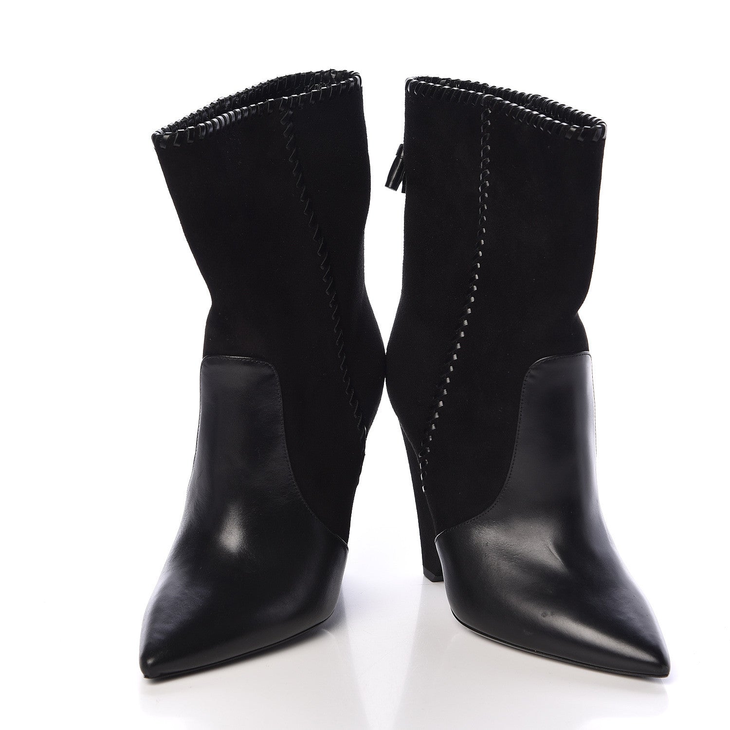 Saint Laurent Suede Calfskin Niki 105 Wedge Booties 36 Black 6 of 10