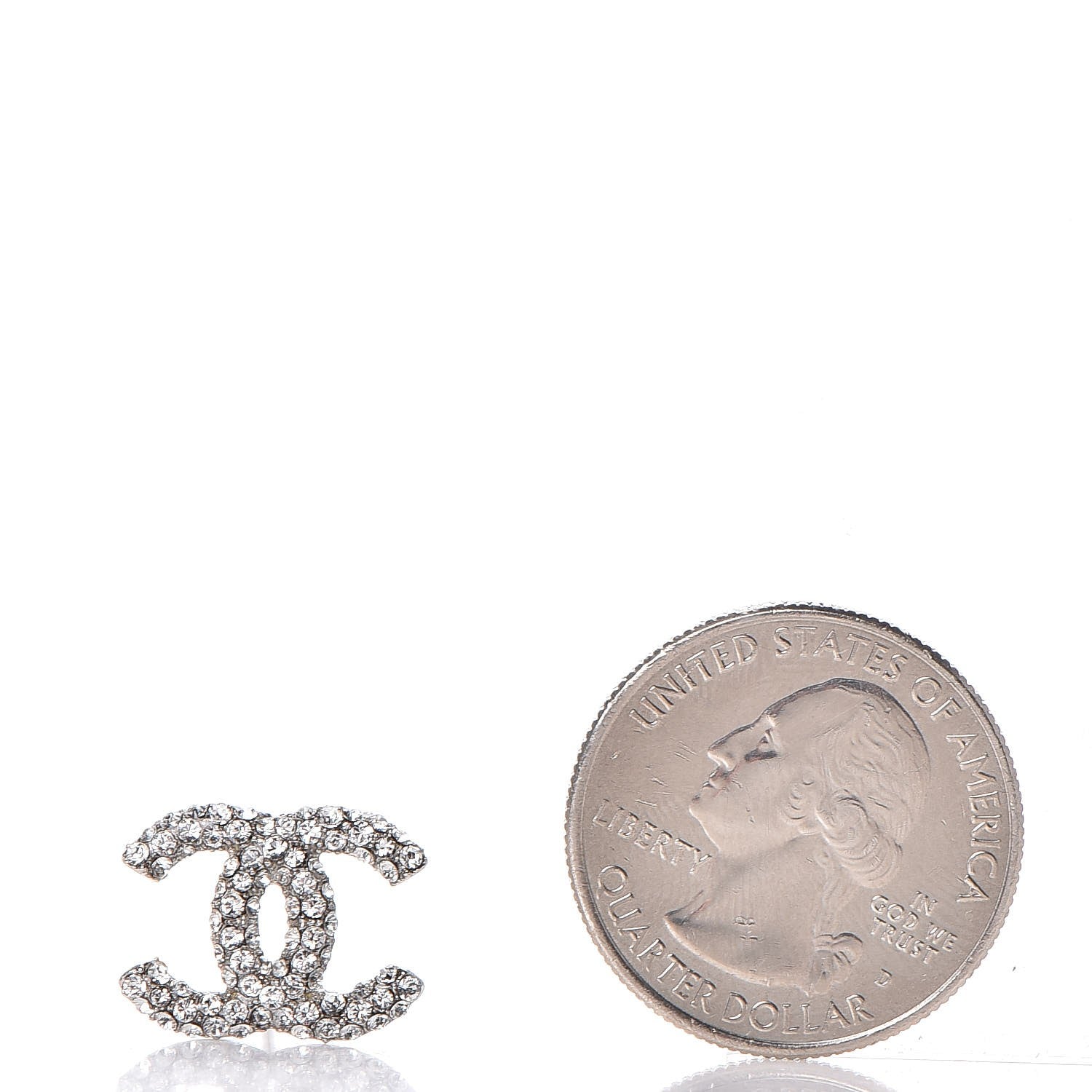 Chanel Crystal CC Earrings Silver 2 of 4