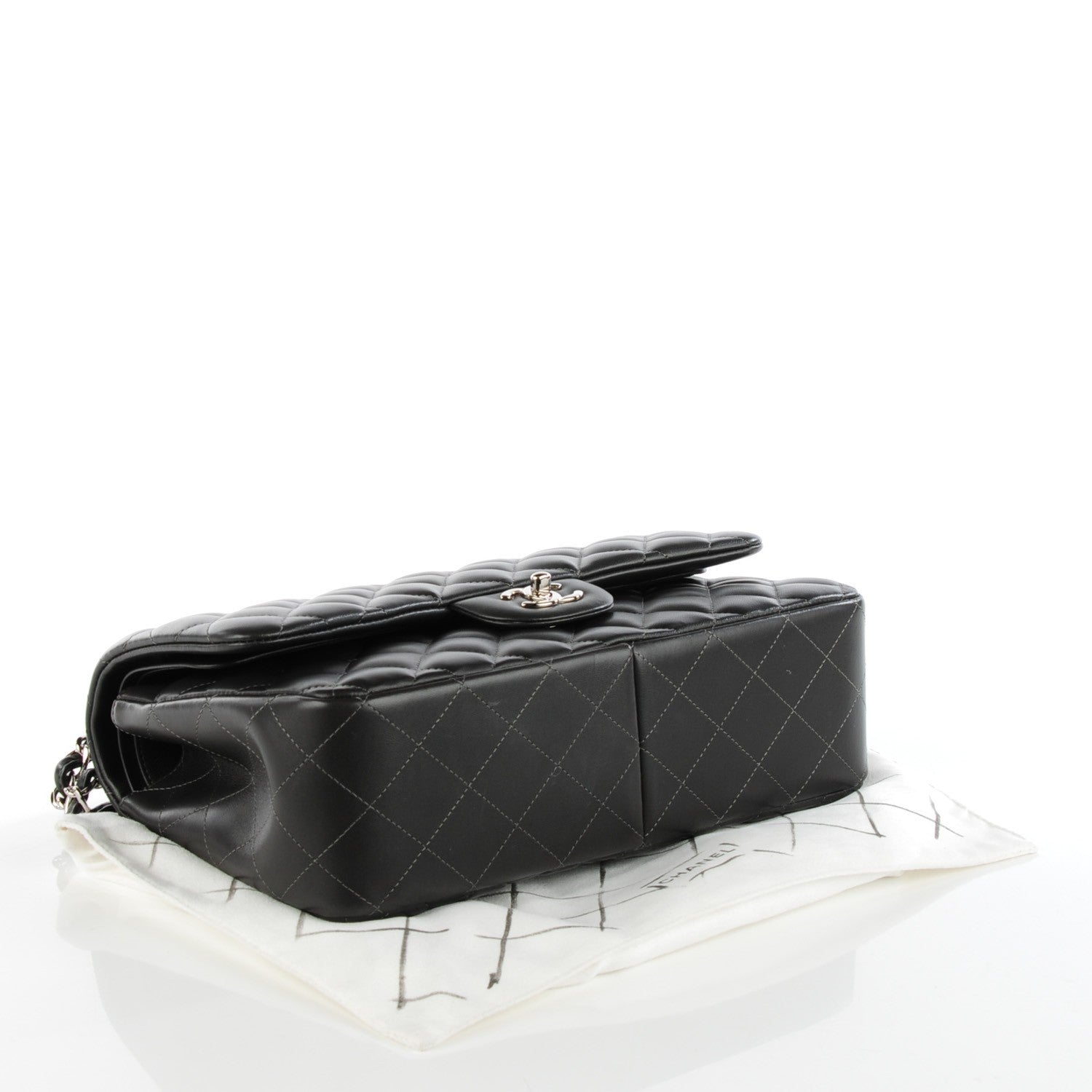 Chanel Lambskin Quilted Jumbo Double Flap Dark Grey 4 of 8
