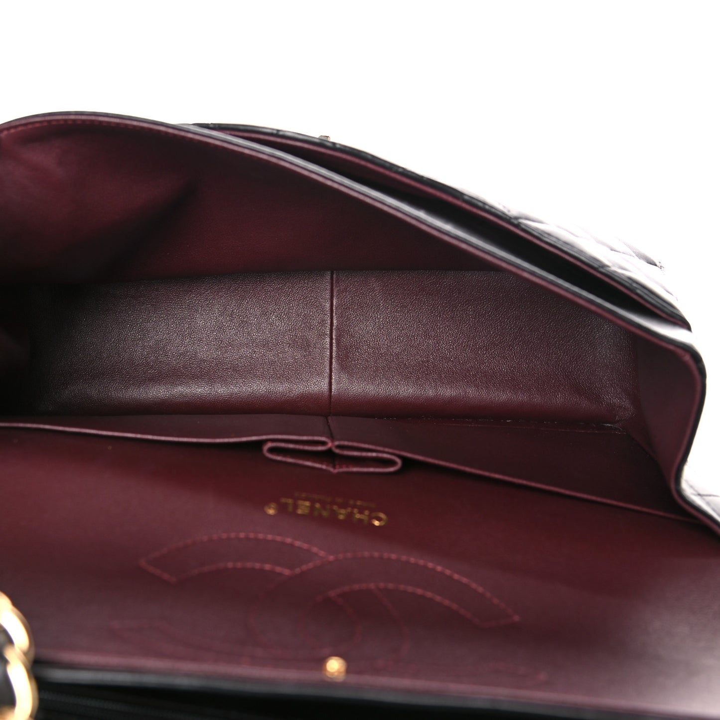 Lambskin Quilted Jumbo Double Flap Black
