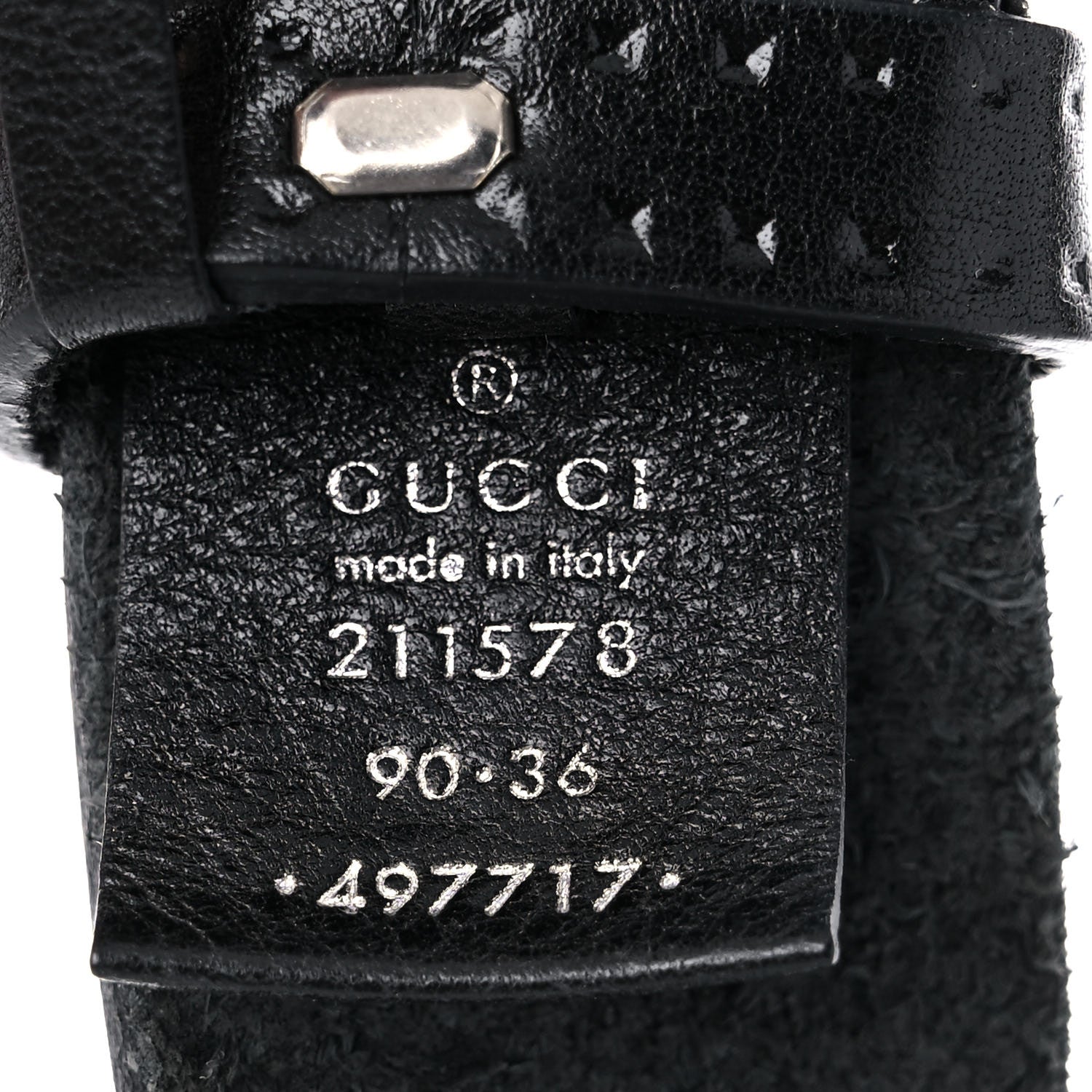 Gucci Calfskin Anchor Buckle Belt 90 36 Black 3 of 7
