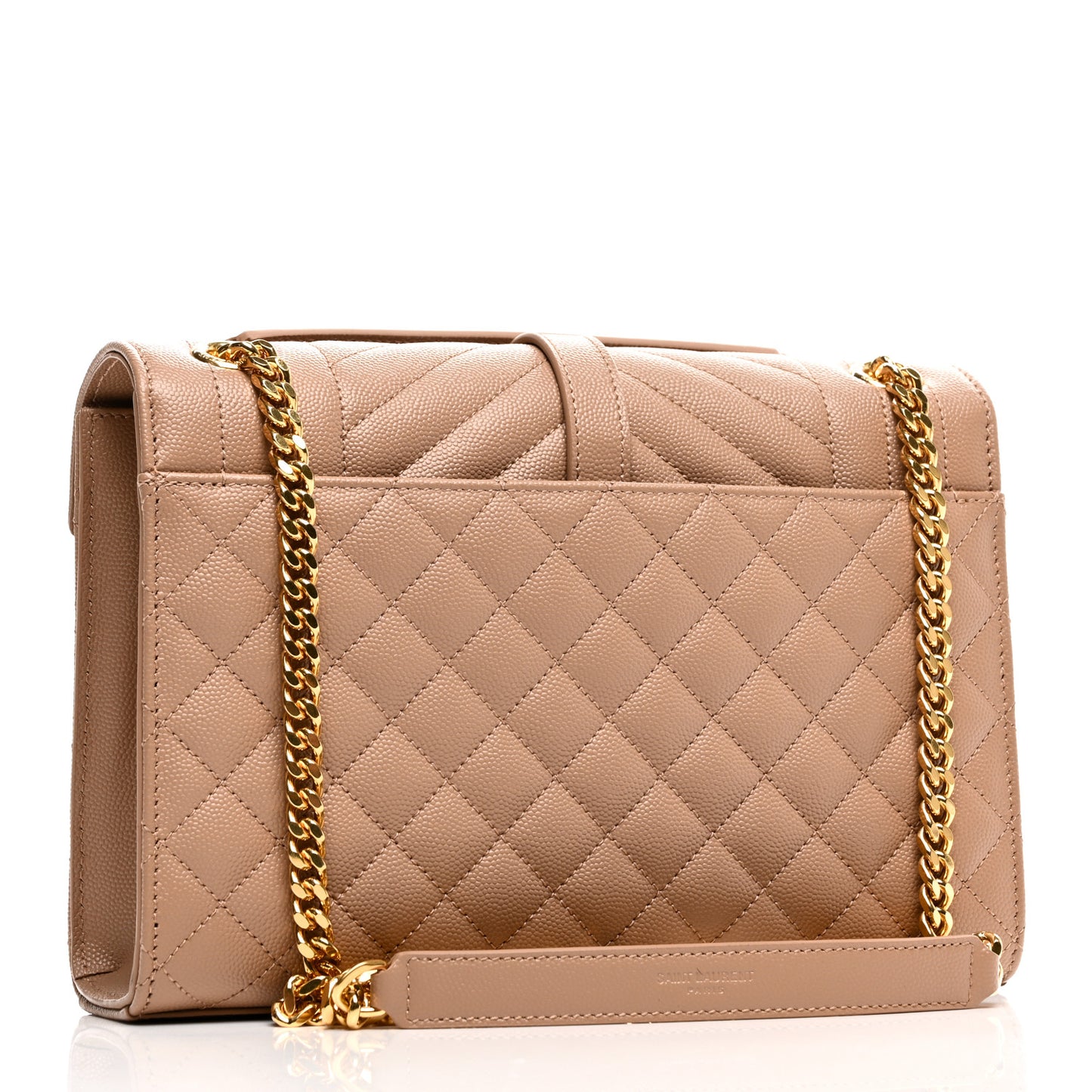 Grain De Poudre Textured Mixed Matelasse Medium Triquilt Monogram Satchel Nude Powder