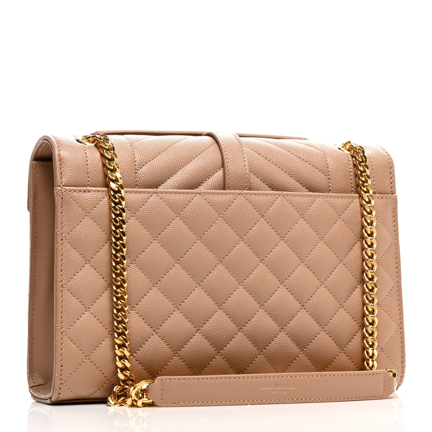 Saint Laurent Grain De Poudre Textured Mixed Matelasse Medium Triquilt Monogram Satchel Nude Powder 3 of 9