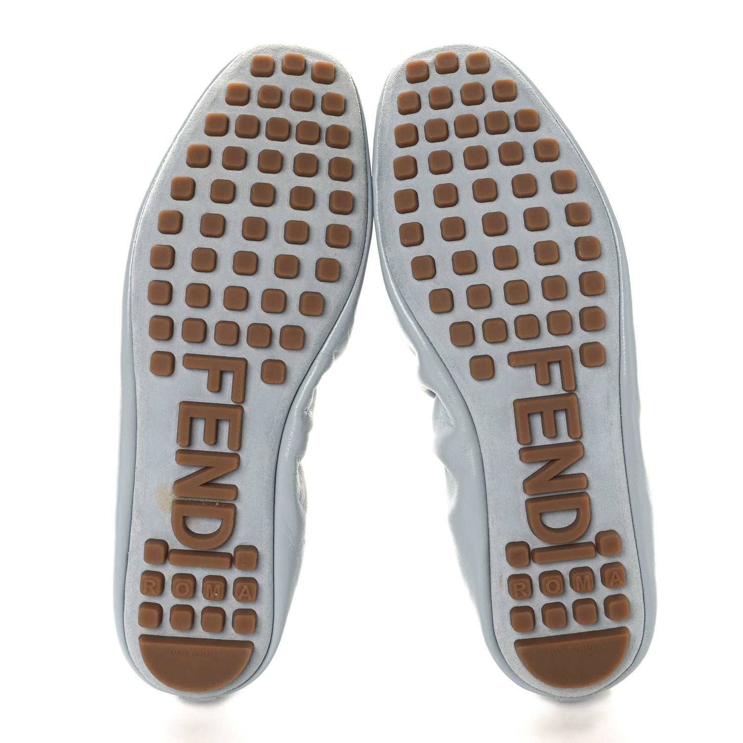 Fendi Vitello Filo Ballerina Flats 37.5 Blue 6 of 8