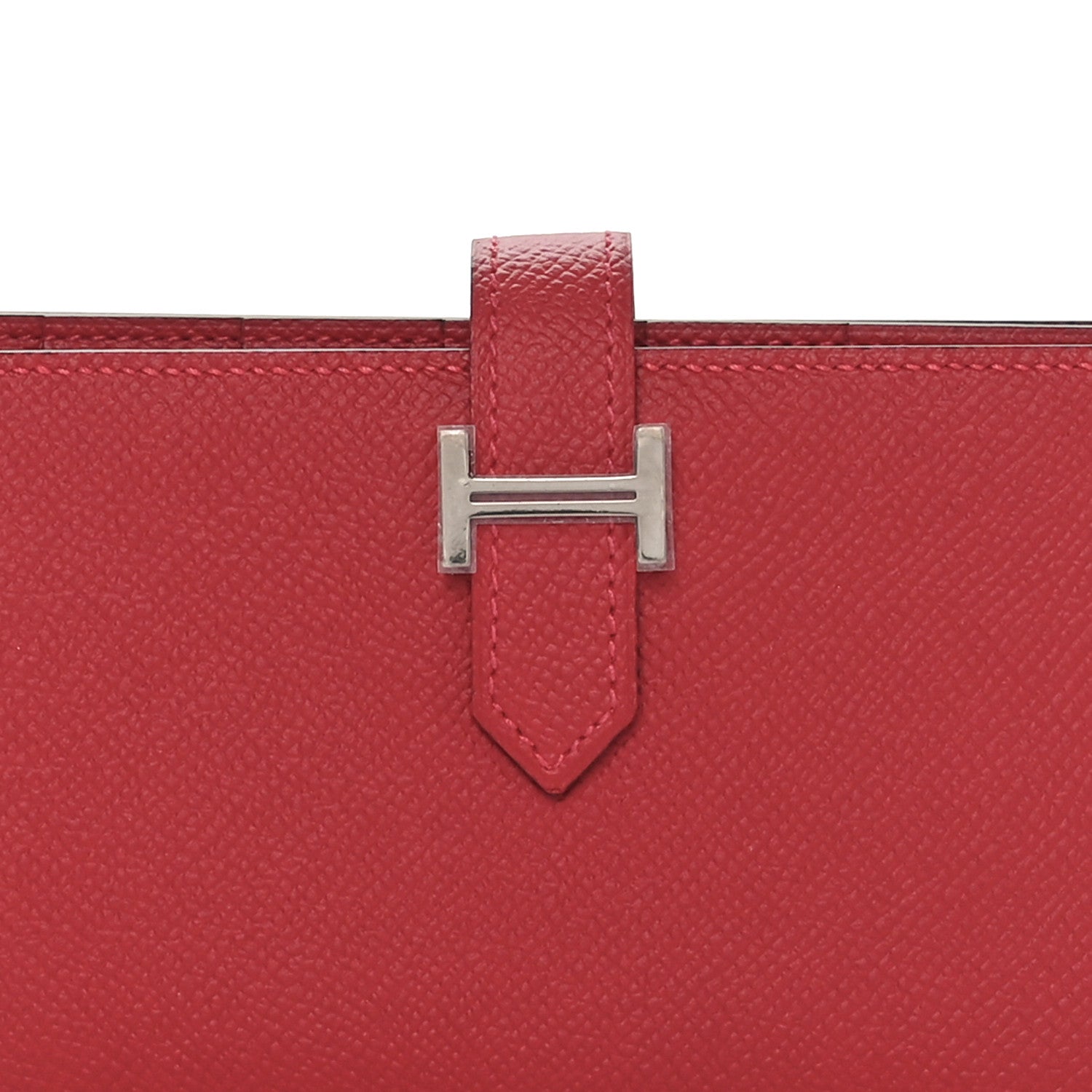 Hermes Epsom Bearn Gusset Wallet Rouge Casaque 5 of 8