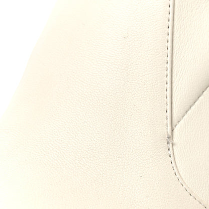 Chanel Stretch Lambskin Patent Cap Toe Pearl Ball Mid Calf Boots 39 White Black 11 of 12