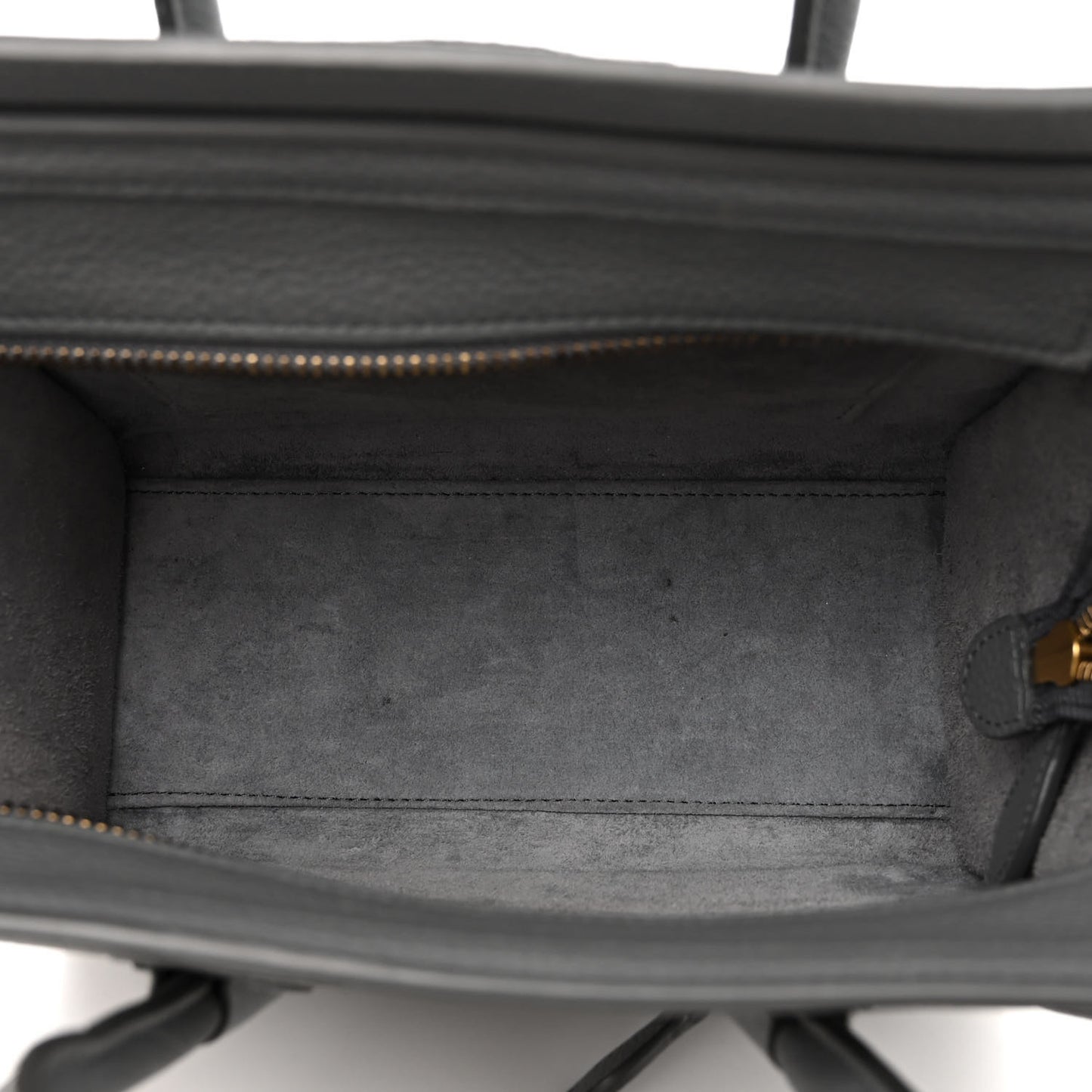 Drummed Calfskin Nano Luggage Kohl