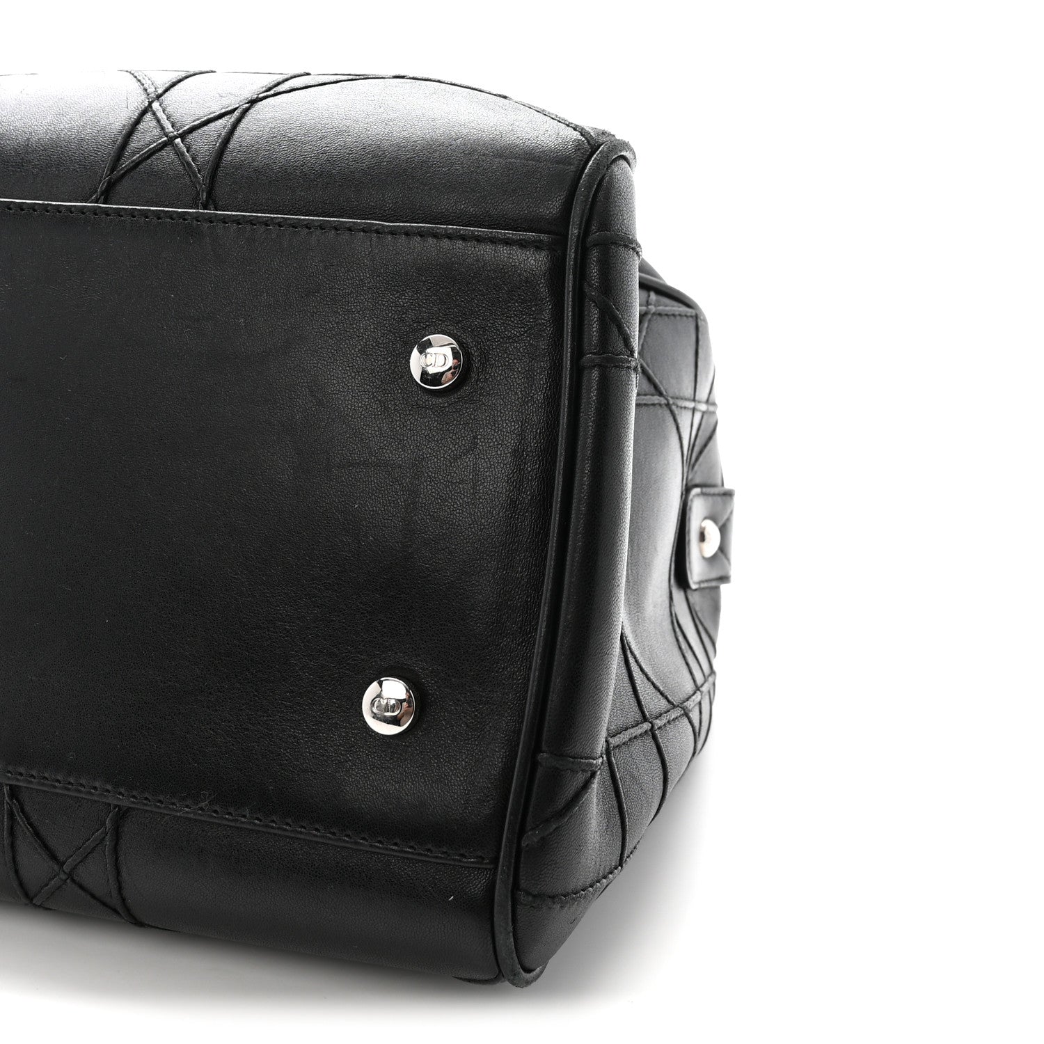 Christian Dior Lambskin Cannage Granville Polochon Black 10 of 10