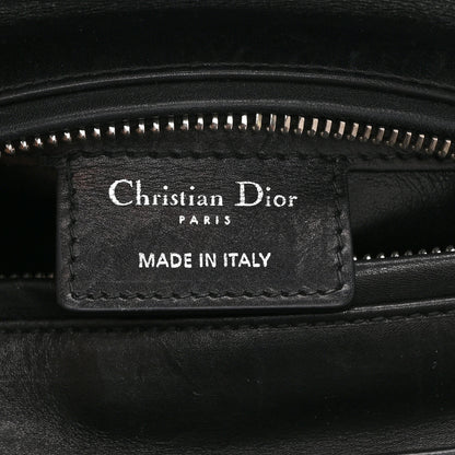 Christian Dior Smooth Calfskin Embroidered Beaded Floral Medium Lady Dior Black 6 of 10