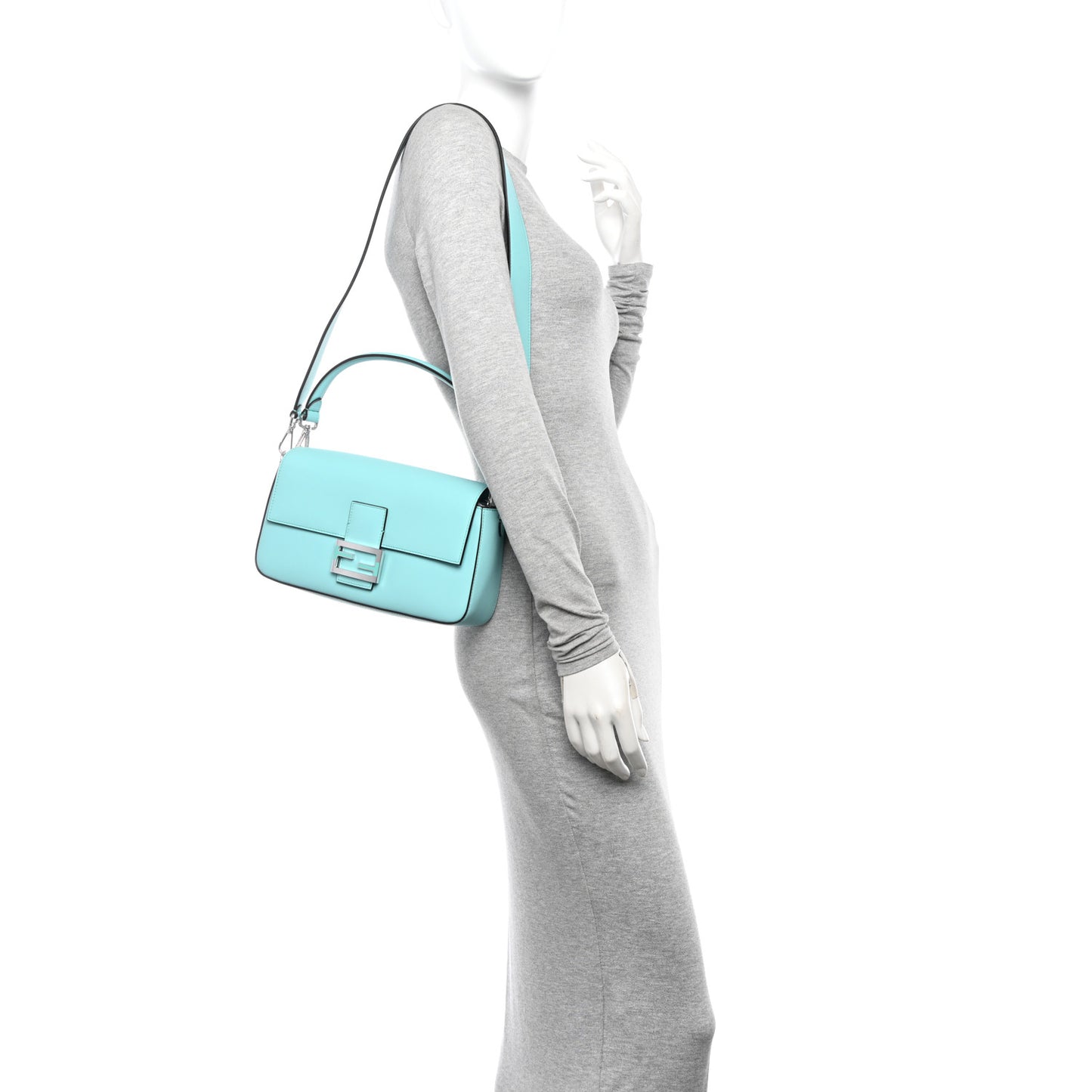 X TIFFANY Nappa Silver Baguette Blue Tiffany Silver