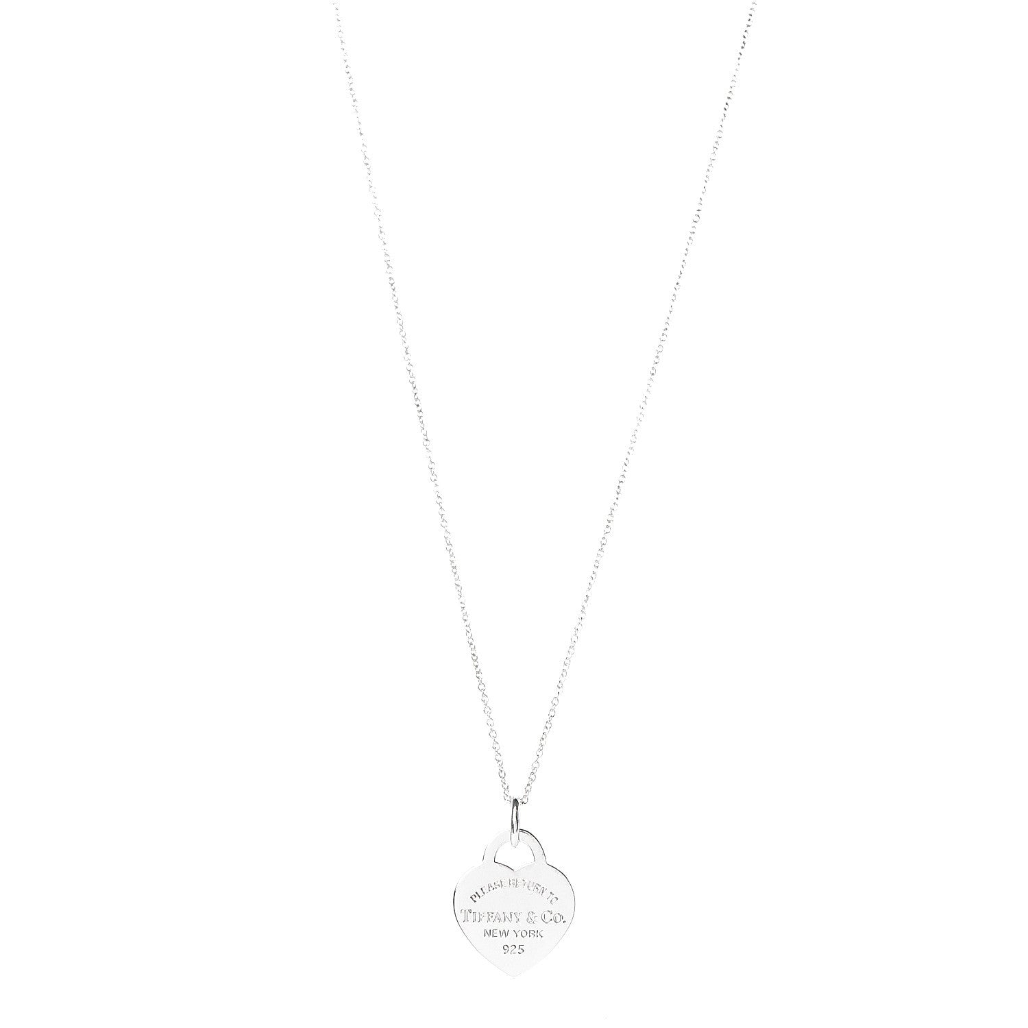 Tiffany Sterling Silver Small Return to Tiffany Heart Pendant Necklace 1 of 7