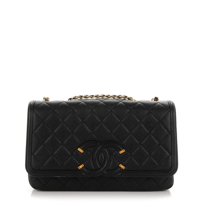 Chanel Caviar Quilted Medium CC Filigree Flap Black 1 of 7