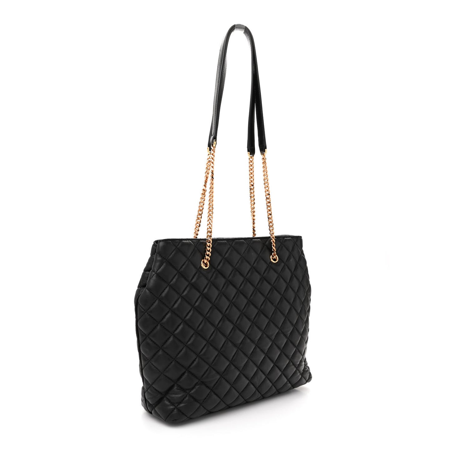 Nappa Quilted Medusa Chain Shoulder Bag Black