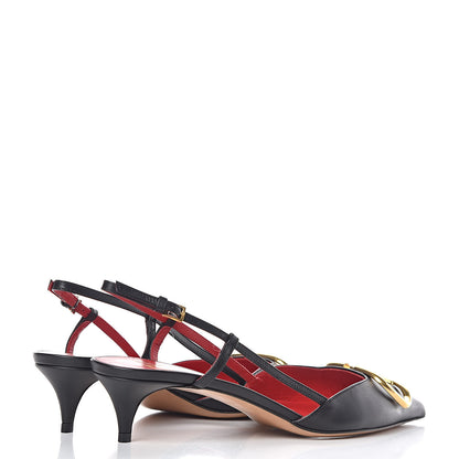 Valentino Garavani Calfskin Vlogo Slingback 40mm Pumps 38 Black 4 of 9