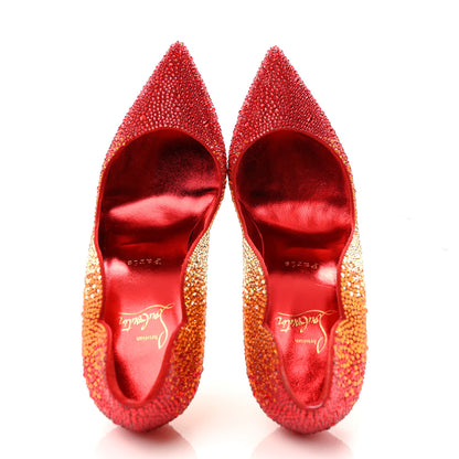Christian Louboutin Suede Burma Strass Degrade Hot Chick 100 Pumps 39 Loubi Red Multicolor 2 of 9