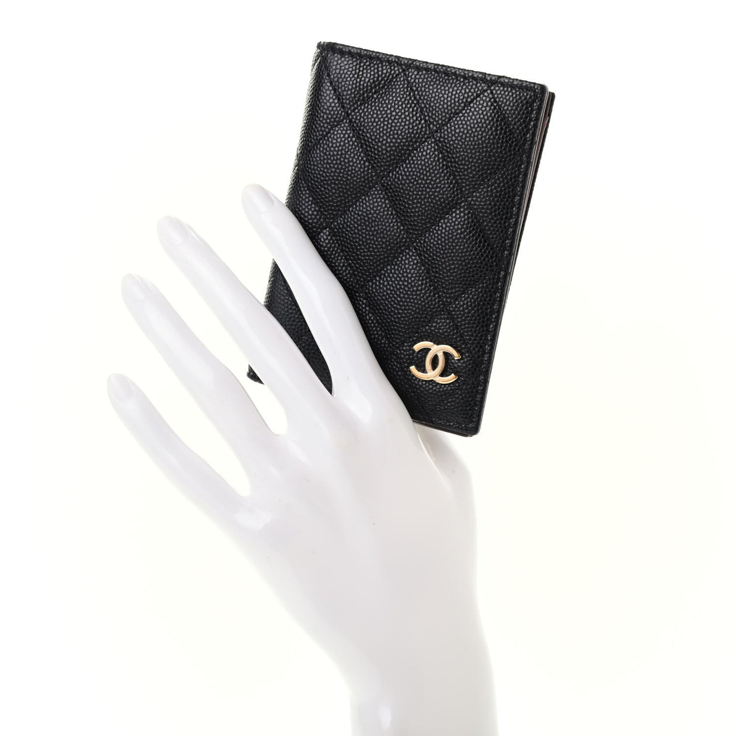 Caviar Quilted Card Holder Wallet Black