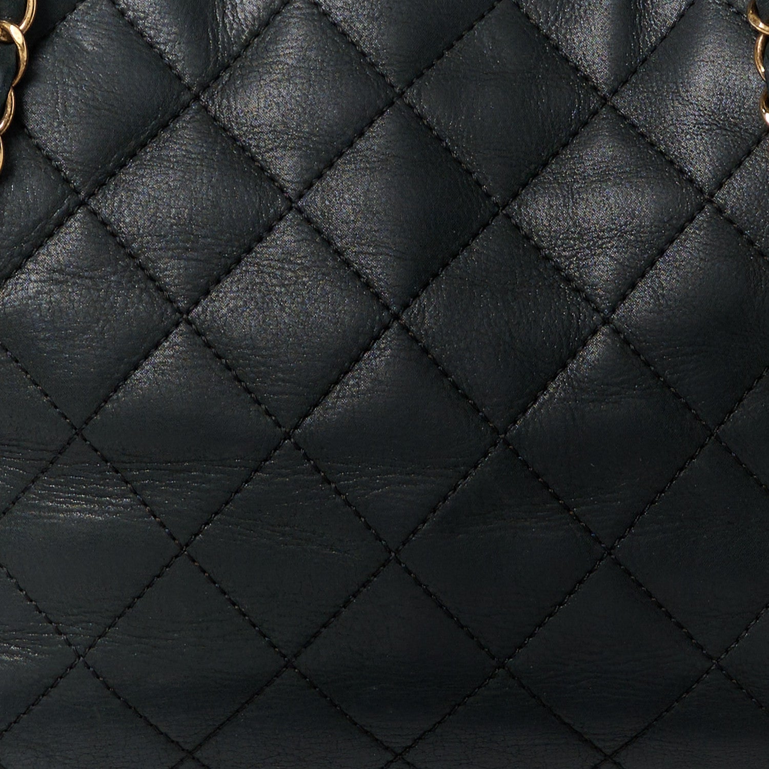 Chanel Iridescent Calfskin Quilted Happy Stitch Shopping Tote Black 8 of 11