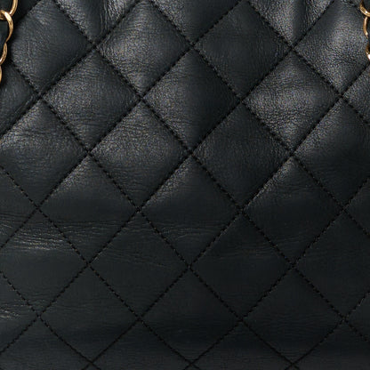 Chanel Iridescent Calfskin Quilted Happy Stitch Shopping Tote Black 8 of 11