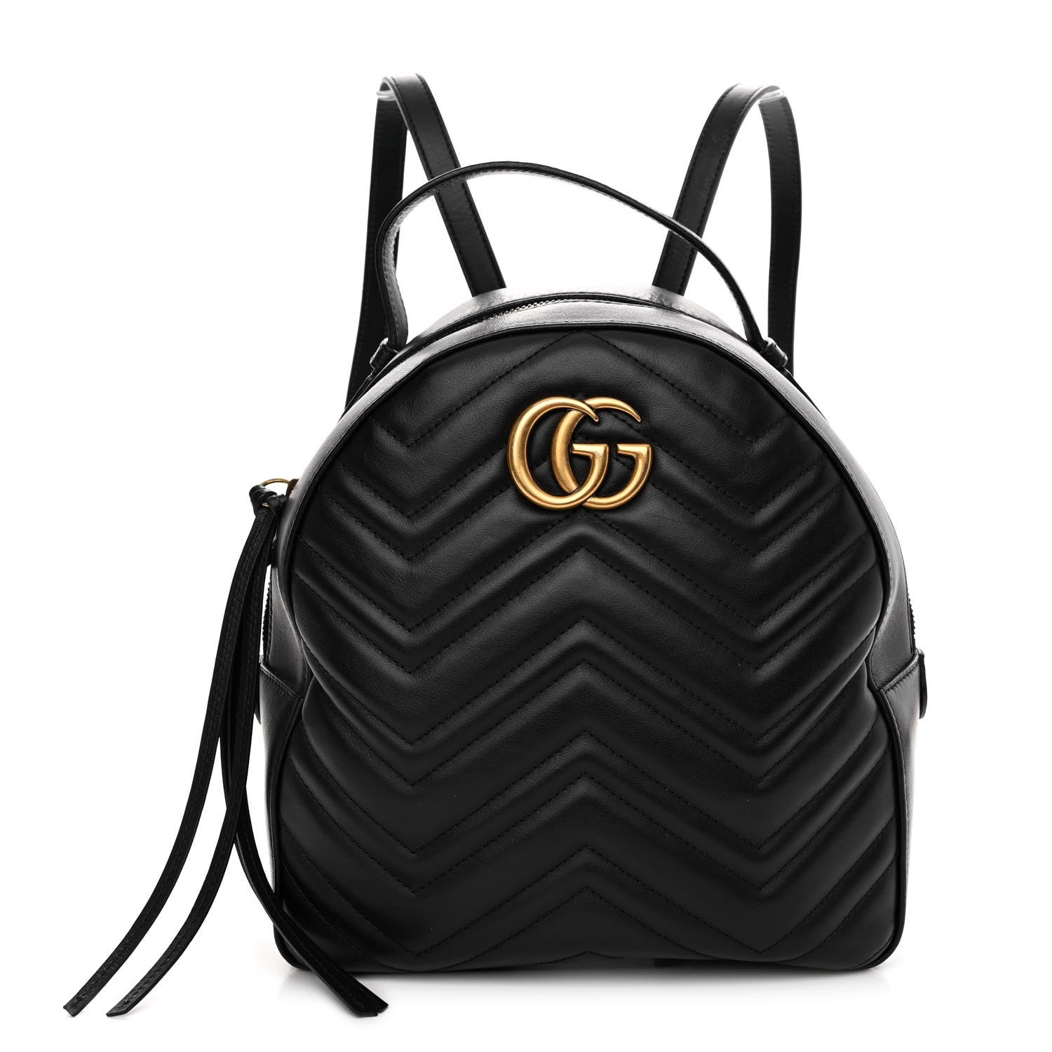 Gucci Calfskin Matelasse GG Marmont Dome Backpack Black 1 of 15