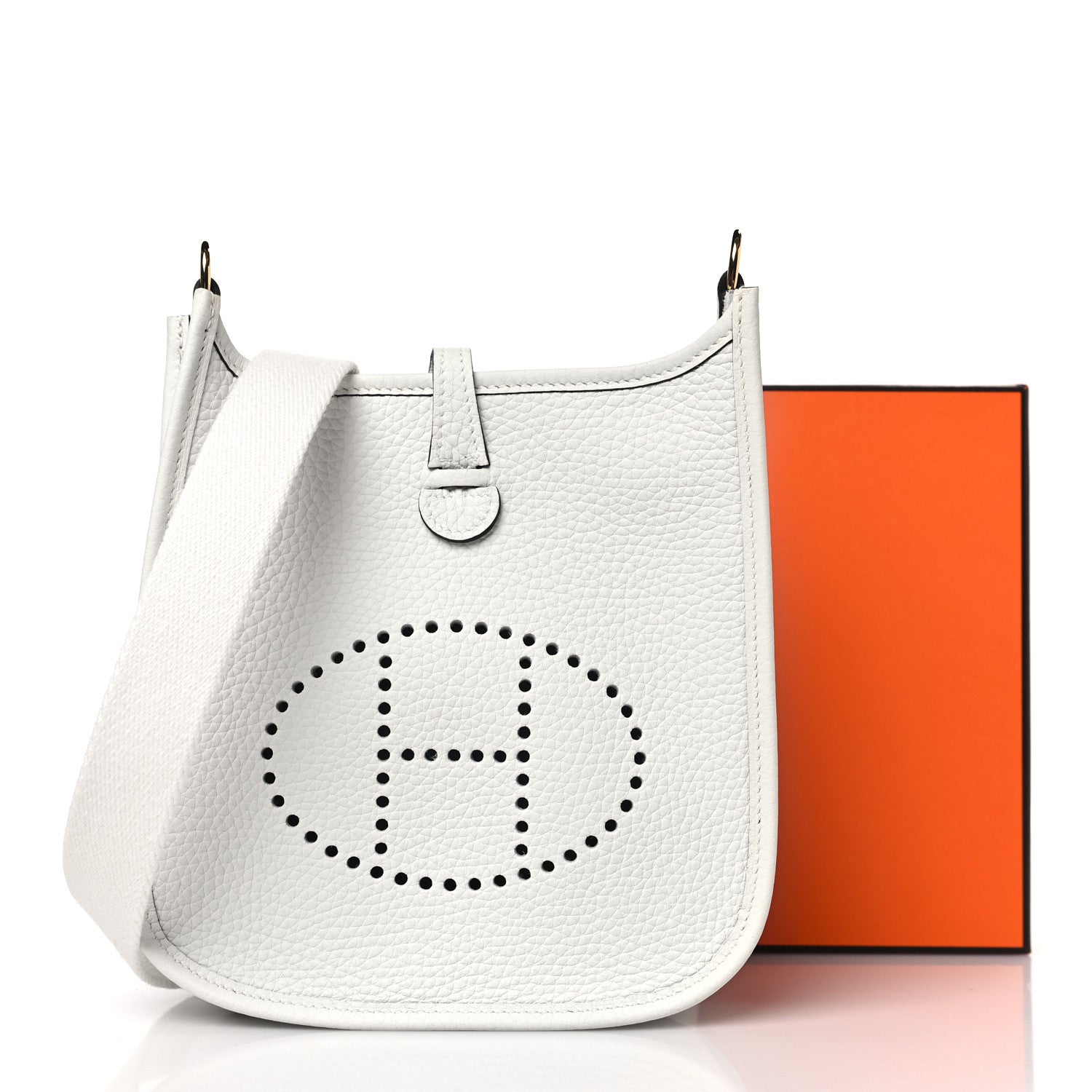Hermes Taurillon Clemence Amazone Evelyne TPM New White 10 of 10