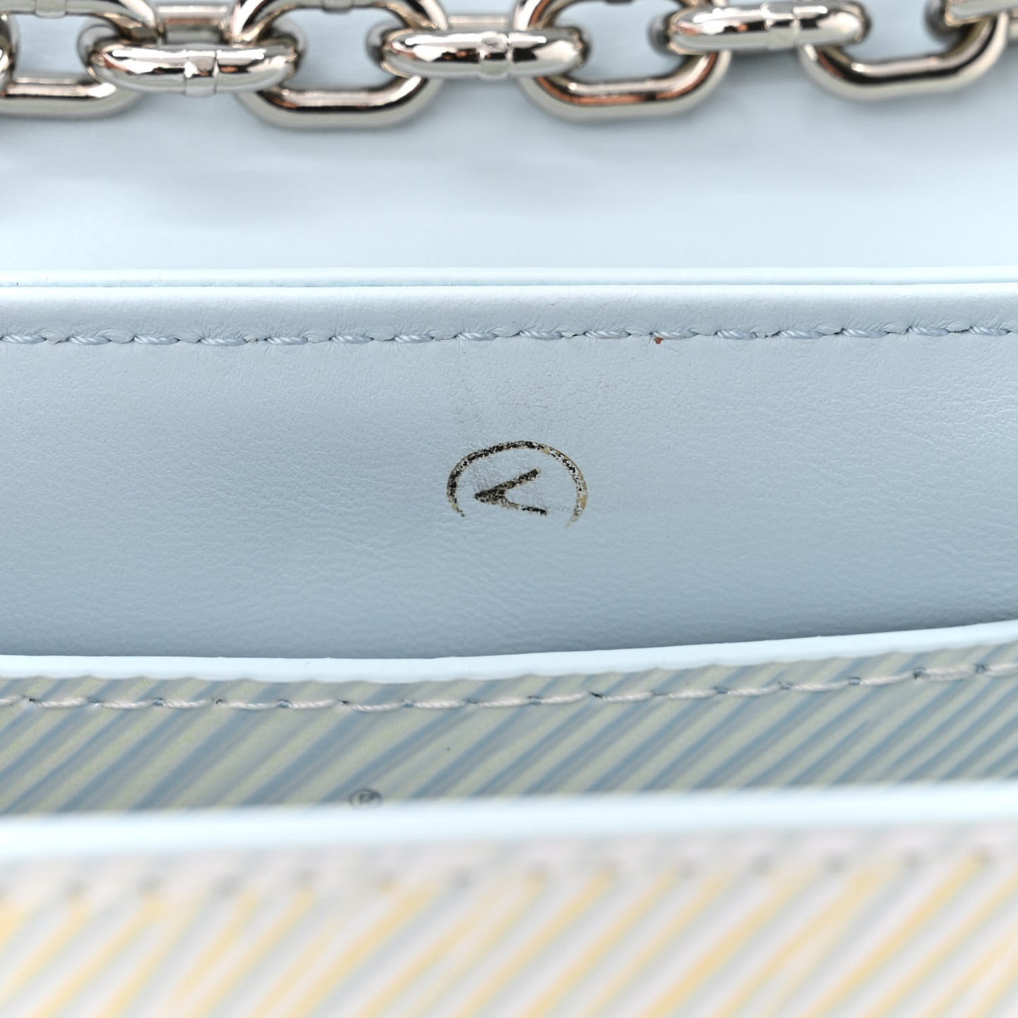 Epi Milky Way Twist Braided Chain Shoulder Bag Icy Blue