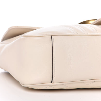 Gucci Calfskin Matelasse Medium GG Marmont Shoulder Bag White 8 of 11