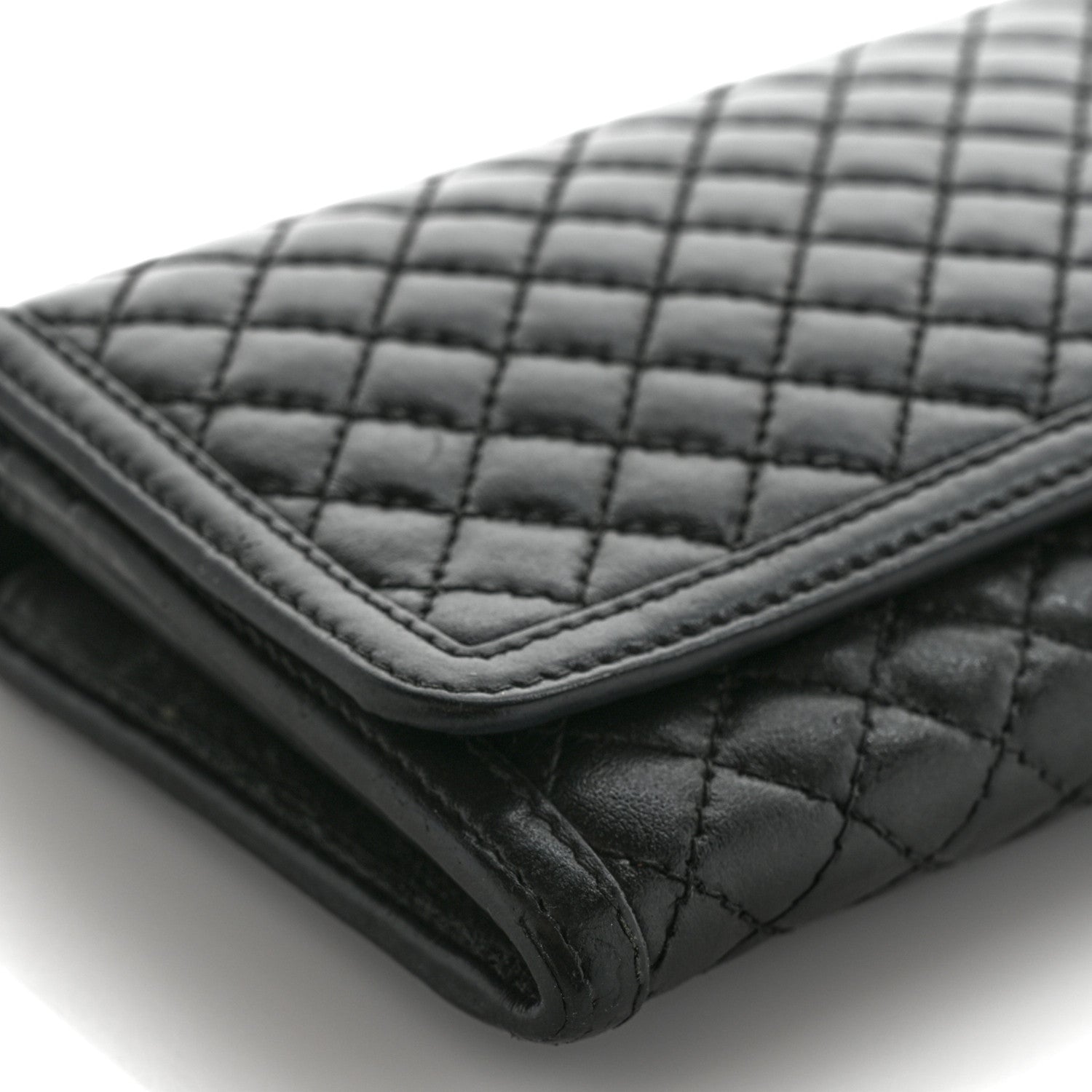 Prada Soft Calfskin Quilted Chain Wallet Black 13 of 17