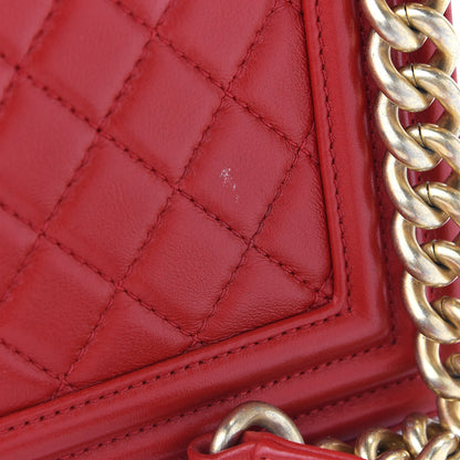 Chanel Lambskin Quilted New Medium Boy Flap Red 10 of 11