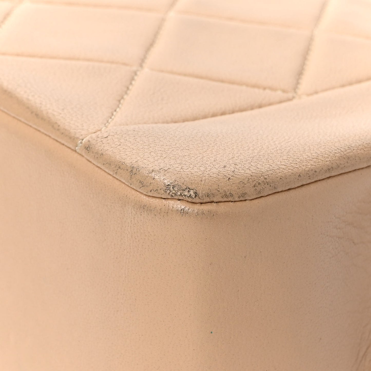 Lambskin Quilted Small Single Flap Beige