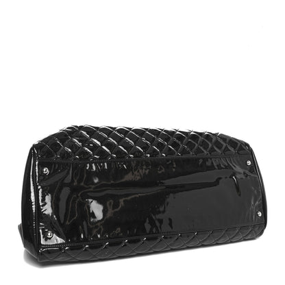 Chanel Patent Quilted Large Just Mademoiselle Bowling Bag Black 4 of 11