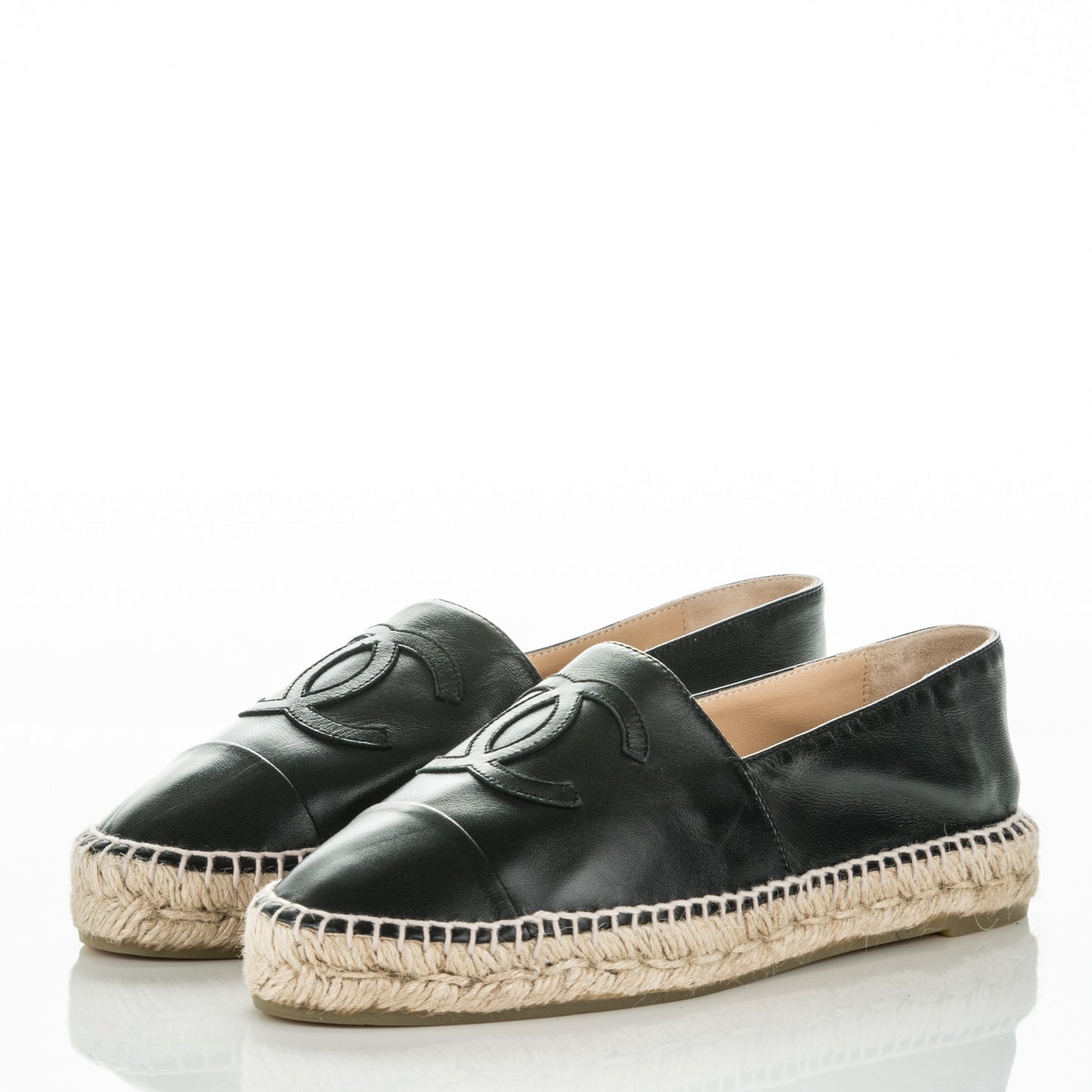 Lambskin CC Espadrilles 40 Black