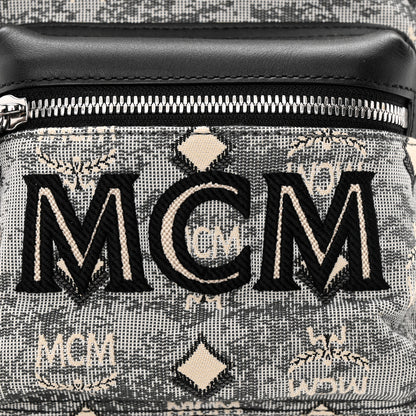MCM Jacquard Monogram Mini Backpack Grey 6 of 19