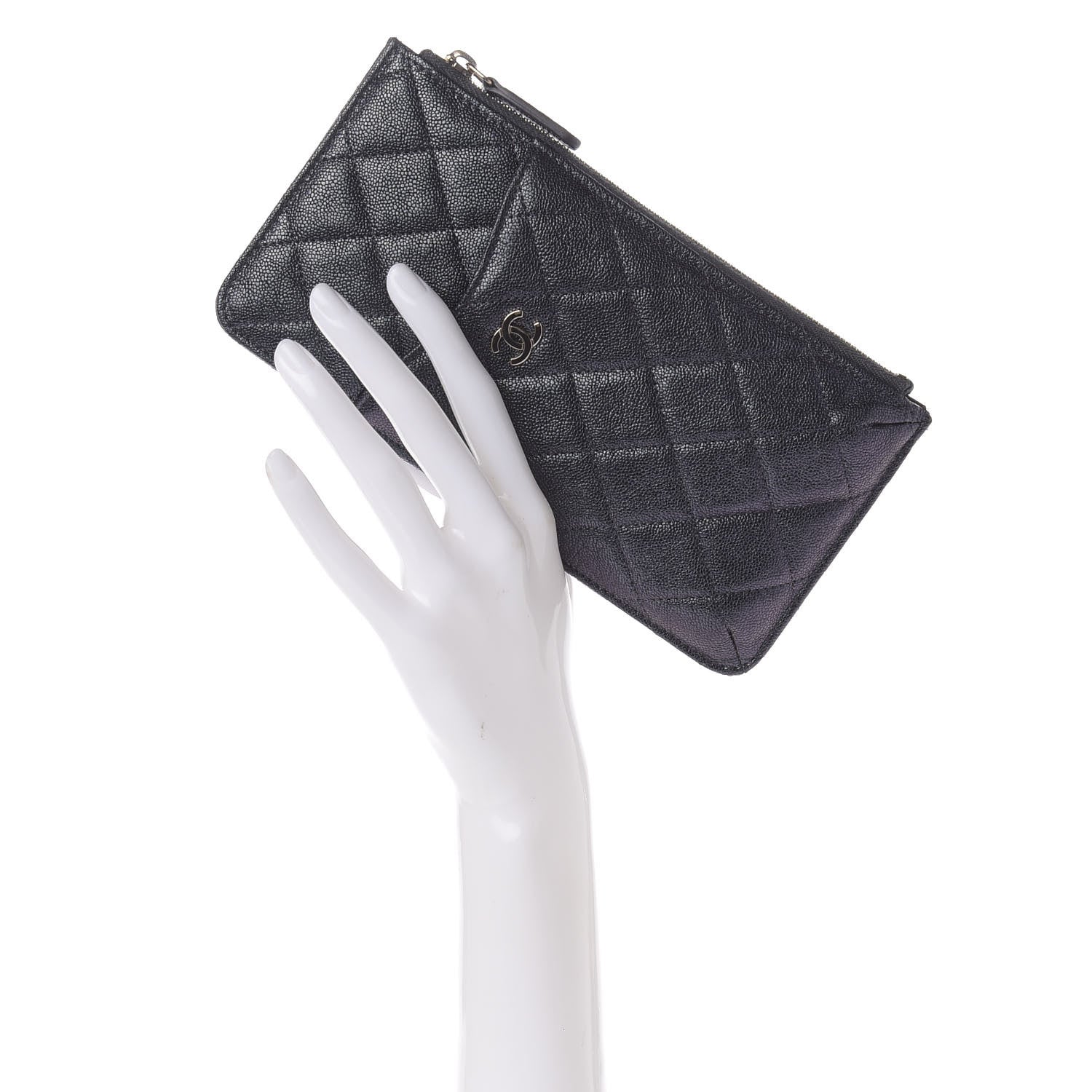 Chanel Iridescent Caviar Quilted Classic iPhone Pouch Black 2 of 8