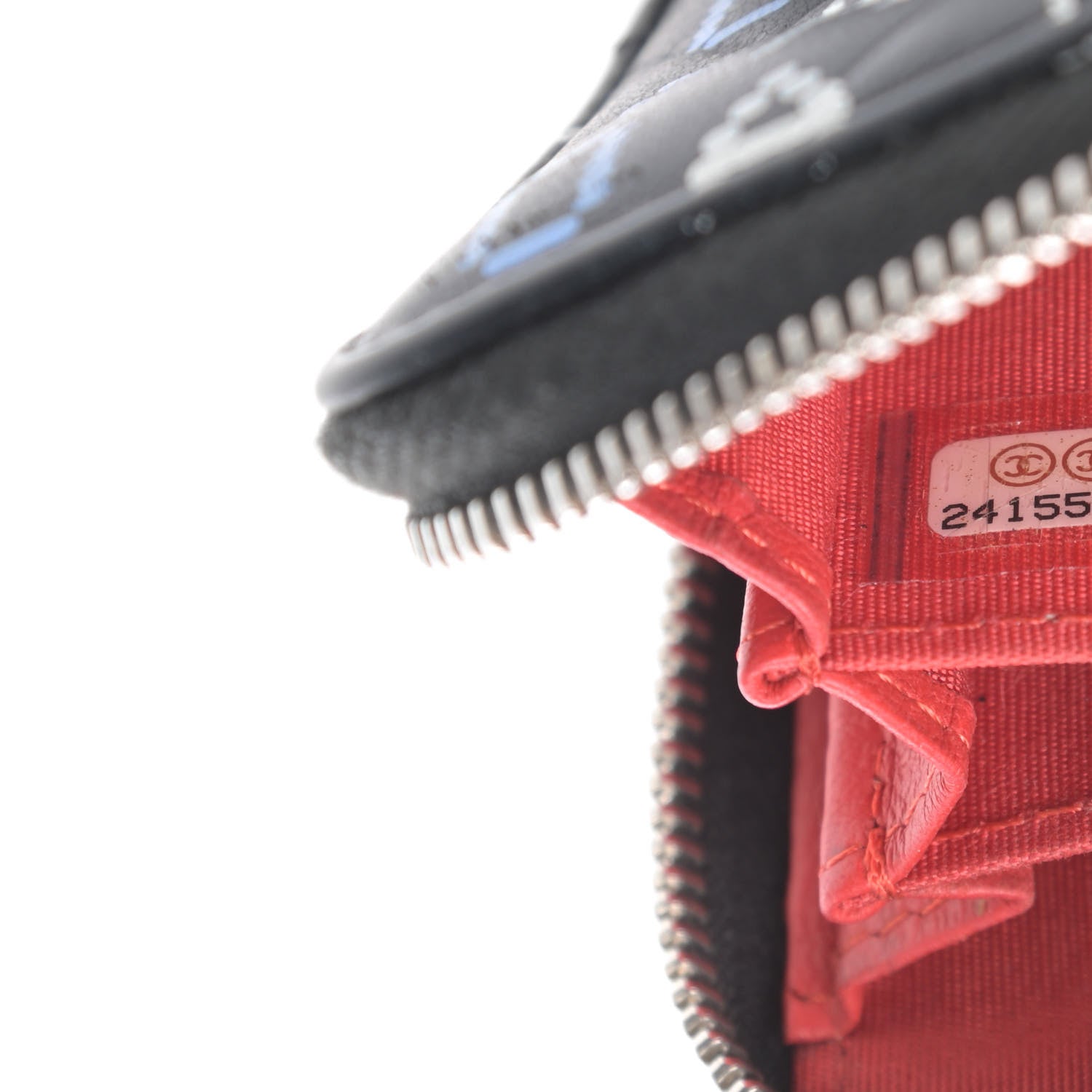 Chanel Lambskin Quilted Data Center Zip Around Coin Purse Wallet Black 7 of 9