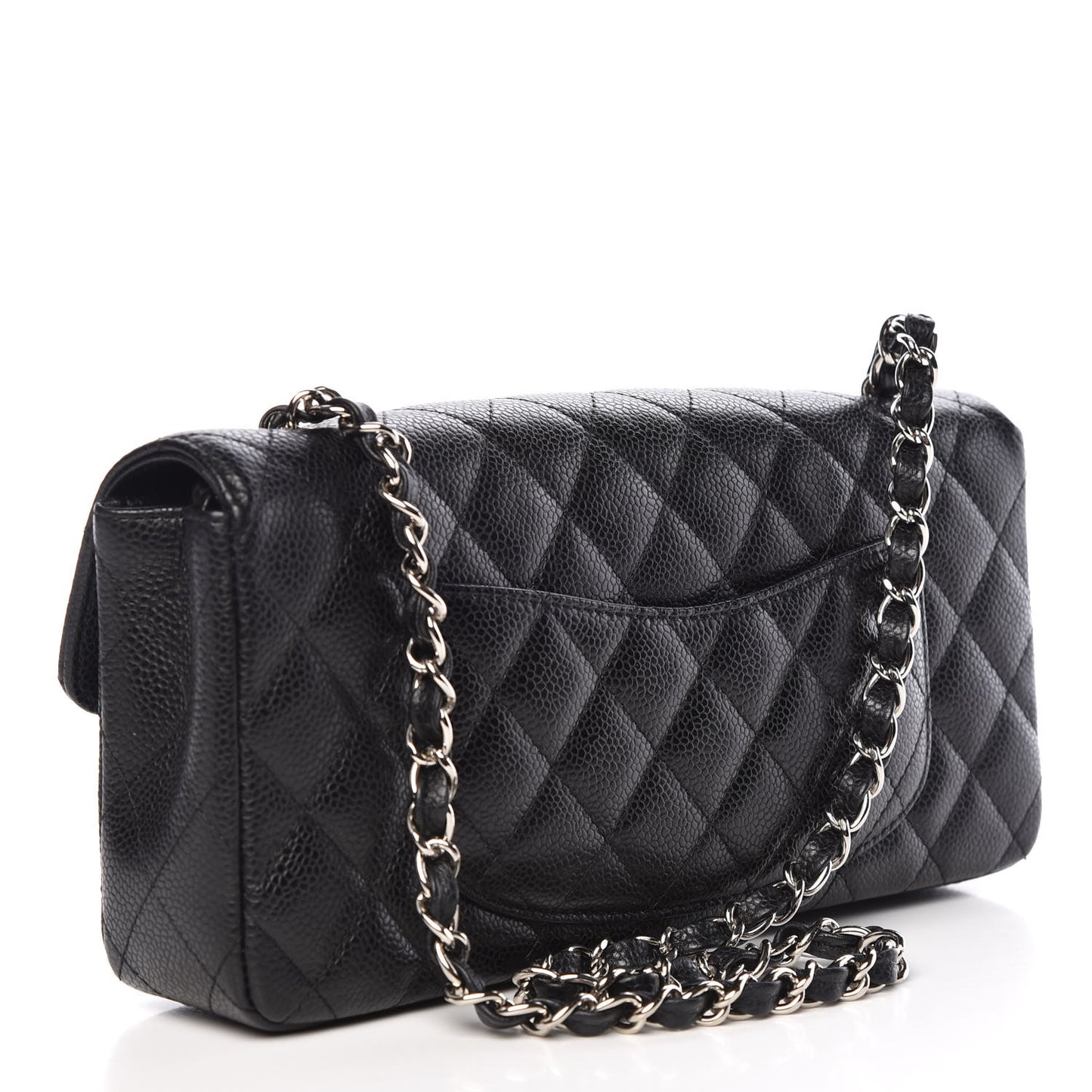 Caviar Quilted East West Flap Black